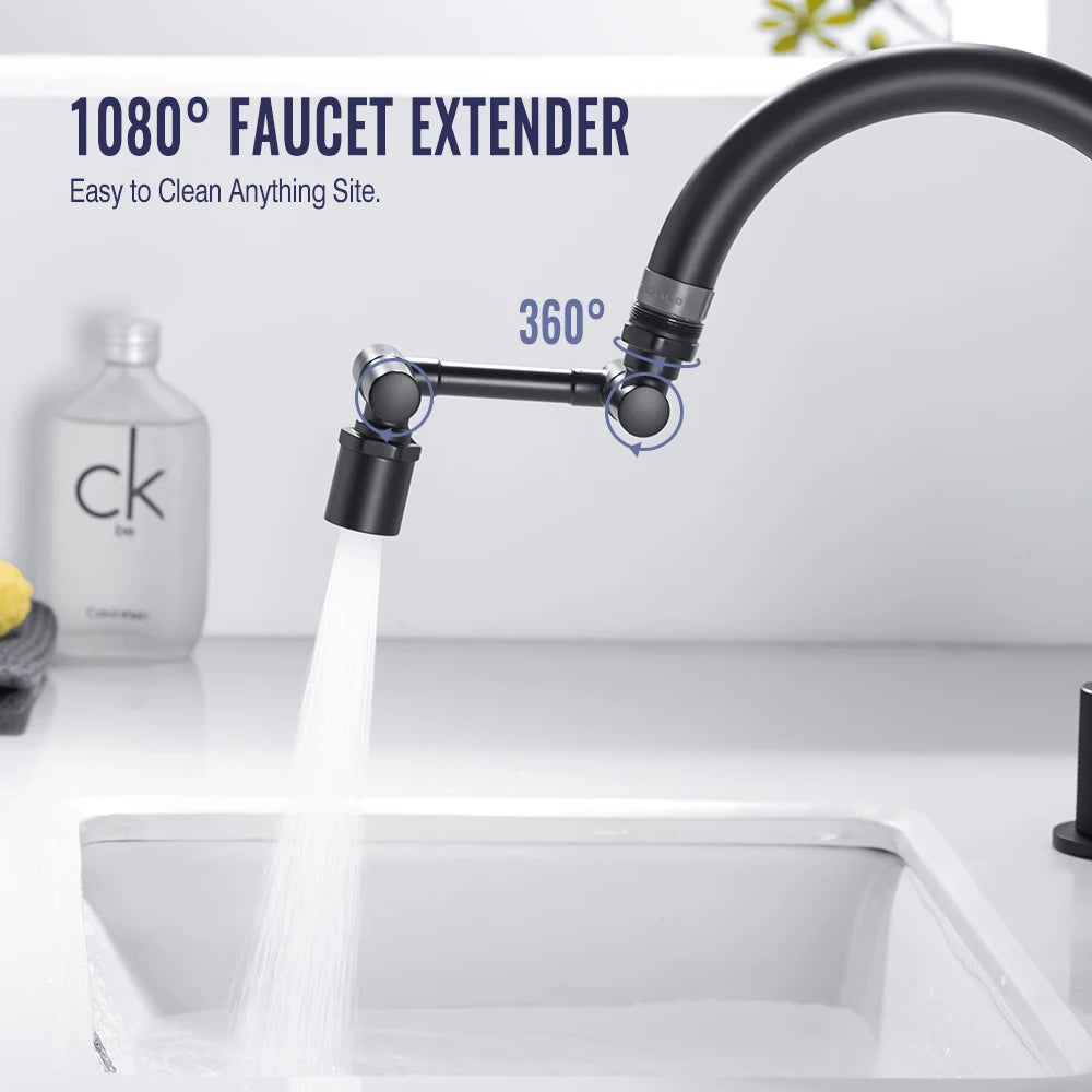 Splash-Free Kitchen: Black Faucet Nozzle with 2 Modes