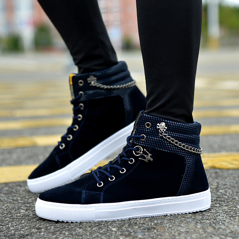 Stylish Men's Korean Fashion Chain High-top Men's Shoes