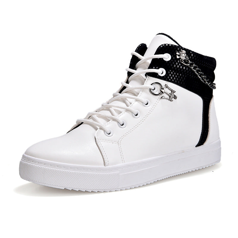 Stylish Men's Korean Fashion Chain High-top Men's Shoes
