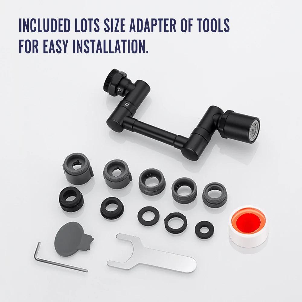 Splash-Free Kitchen: Black Faucet Nozzle with 2 Modes