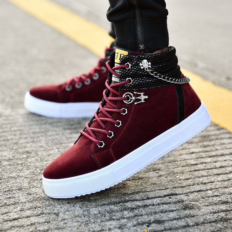 Stylish Men's Korean Fashion Chain High-top Men's Shoes