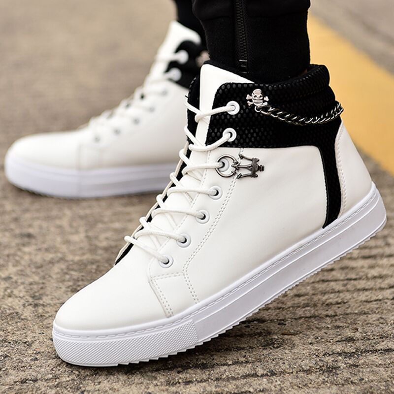 Stylish Men's Korean Fashion Chain High-top Men's Shoes