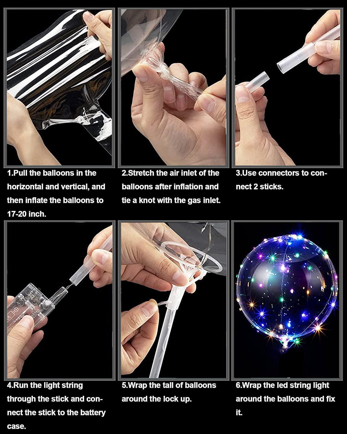 Clear Plastic Balloon Sticks Holder With Cup for Led Balloons