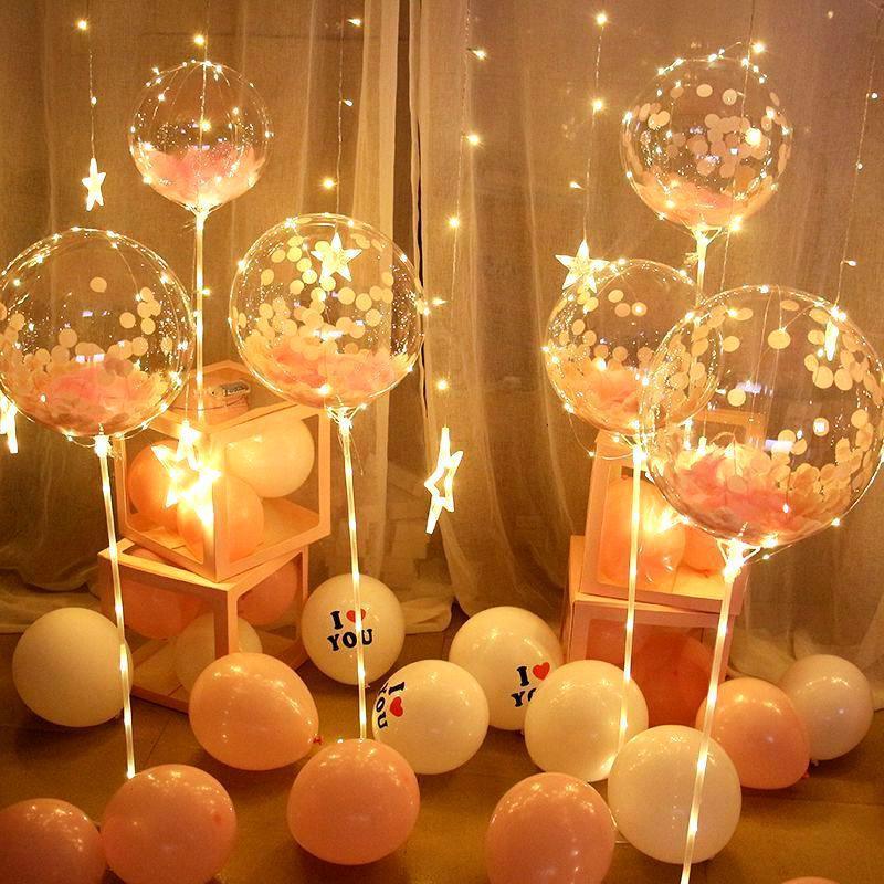 Clear Plastic Balloon Sticks Holder With Cup for Led Balloons